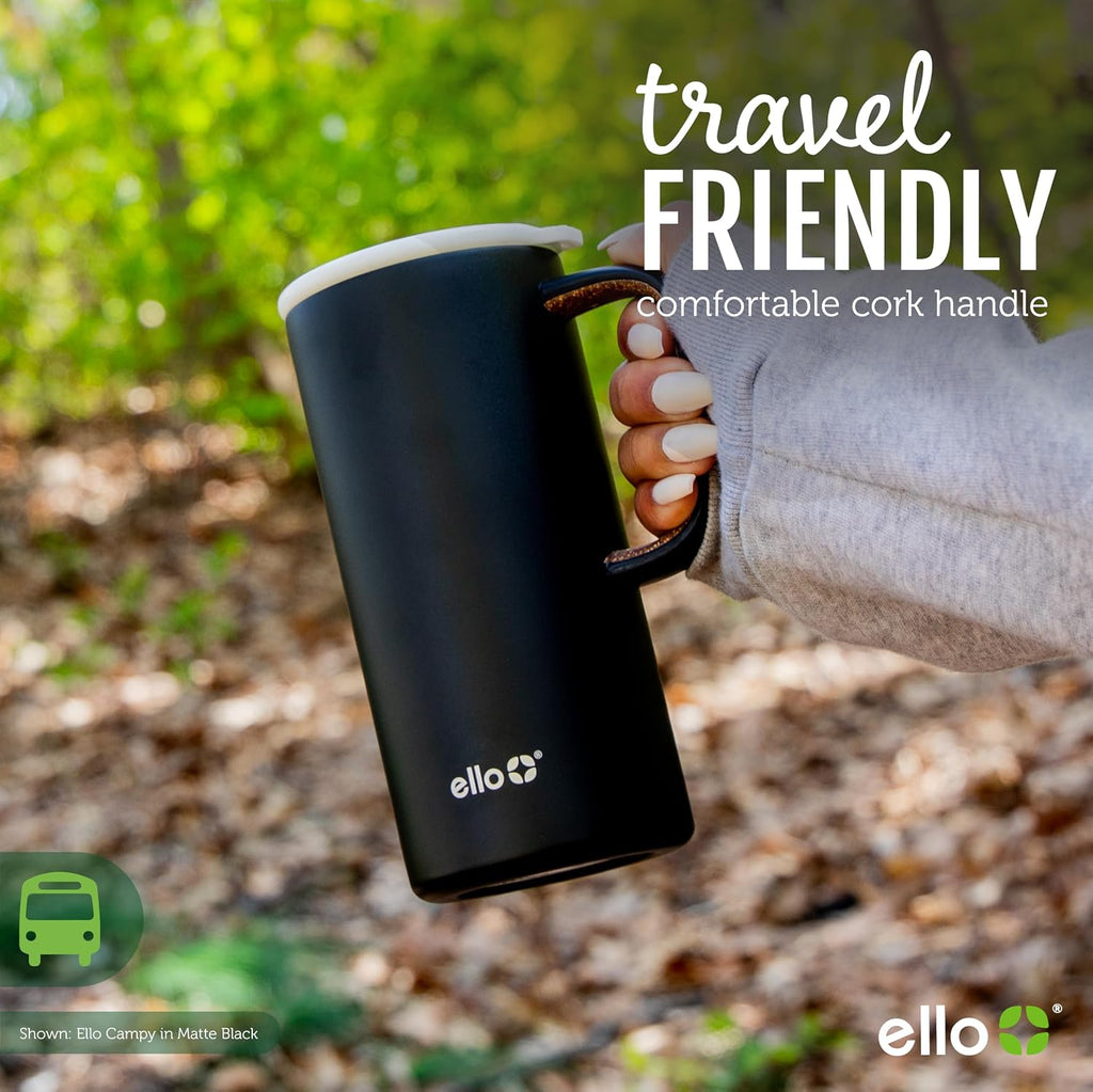 Ello Campy 18oz Insulated Stainless Steel Travel Mug with Handle, Frost