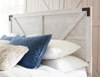 Signature Design by Ashley Shawburn Queen Headboard Only, Whitewash | Crossbuck panel style, Engineered wood (MDF/particleboard/plywood) and decorative laminate, Fits standard metal frames