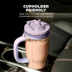 Ninja BlendBOSS Personal Blender, 26oz Tumbler, 1200PW, Purple, DB351PR | 1200-peak-watt BlendBOSS crushes ice to snow. 26-oz leakproof tumbler, chug spout & detachable straw. Dishwasher safe.