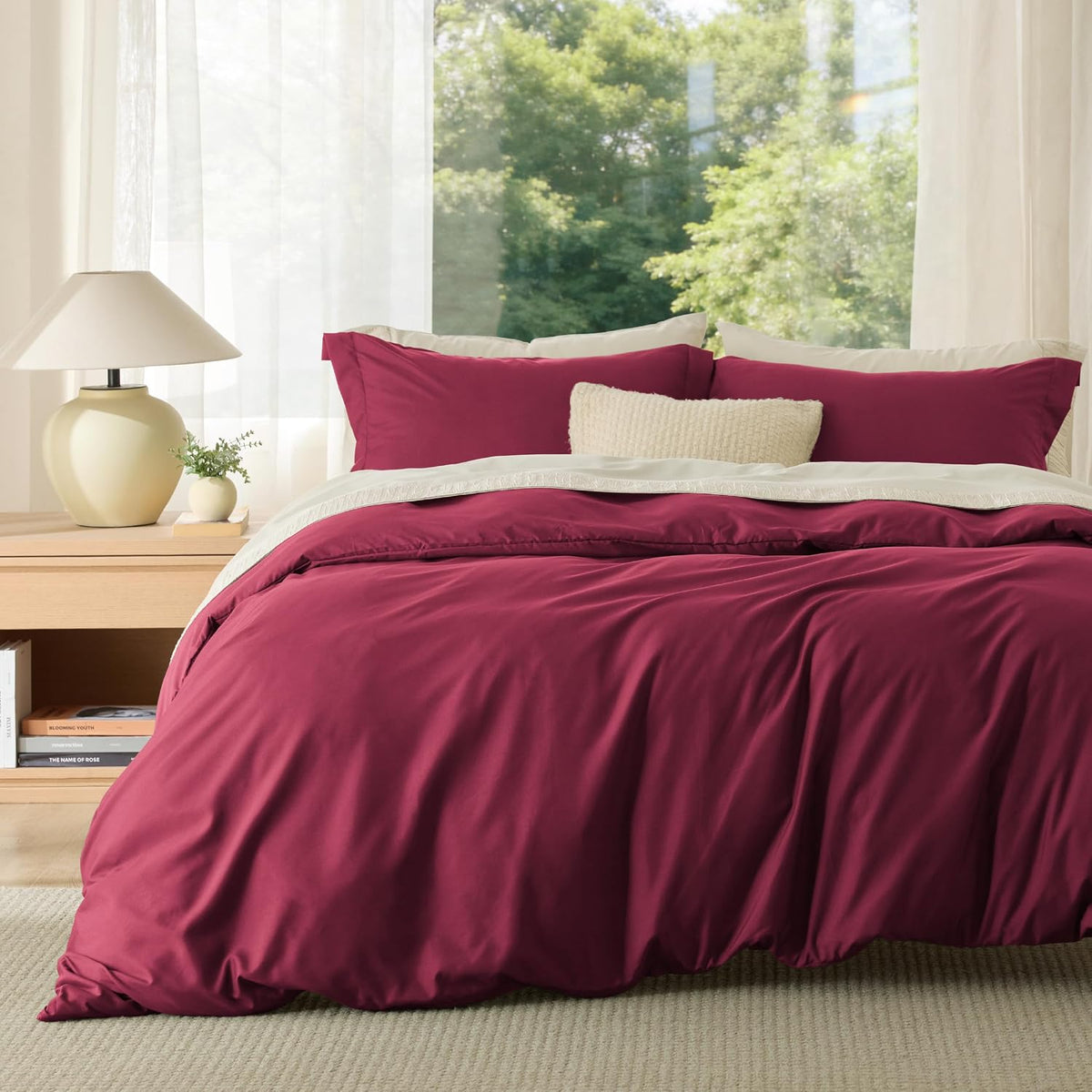 Bedsure Duvet Cover Queen Size, 3Pcs Soft Double Brushed Bedding Set, White