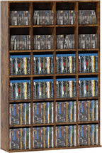 HOMCOM Tall 456 CD/ 336 DVD Storage Unit 89 x 130.5 cm Rustic Brown