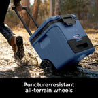 Ninja FrostVault 30qt Cooler with Wheels, Dry Storage, Lakeshore Blue | Ninja FrostVault's 30-qt capacity holds 48 cans, keeps food cool & dry, and rolls easily on all-terrain wheels