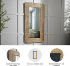 Signature Design by Ashley Norigan Casual Full Length Floor Mirror with Thick Frame, Light Brown