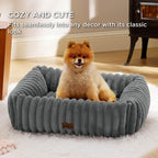 Bedsure ComfyFleece® Cute Dog Beds Large Sized Dog Washable，36in Cream