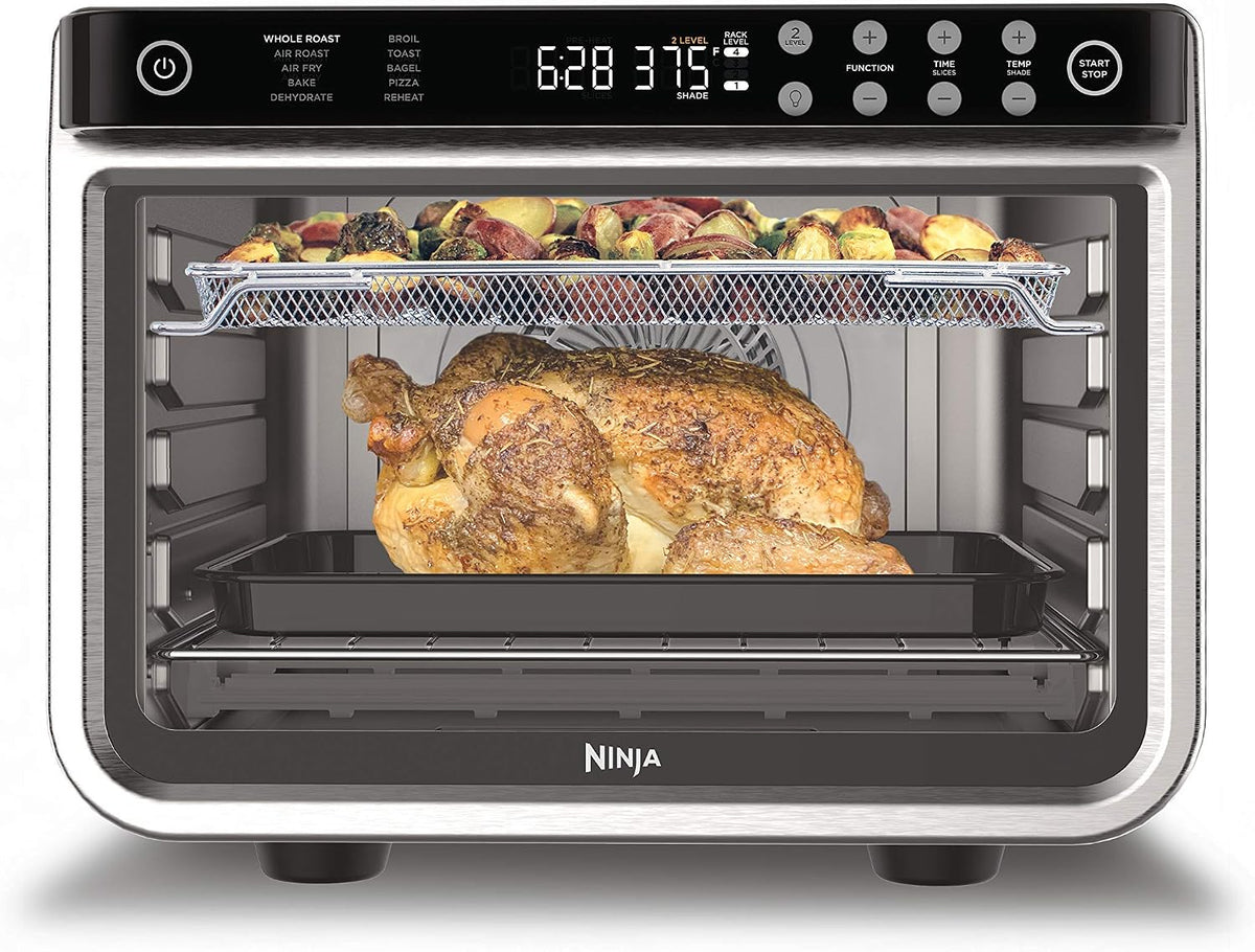 Ninja Foodi XL Pro Air Fry Oven, 10-in-1, Stainless Steel, DT201 | Fits 5 lb chicken, Air fry, roast, bake, broil, toast, dehydrate, reheat, pizza, 1800W