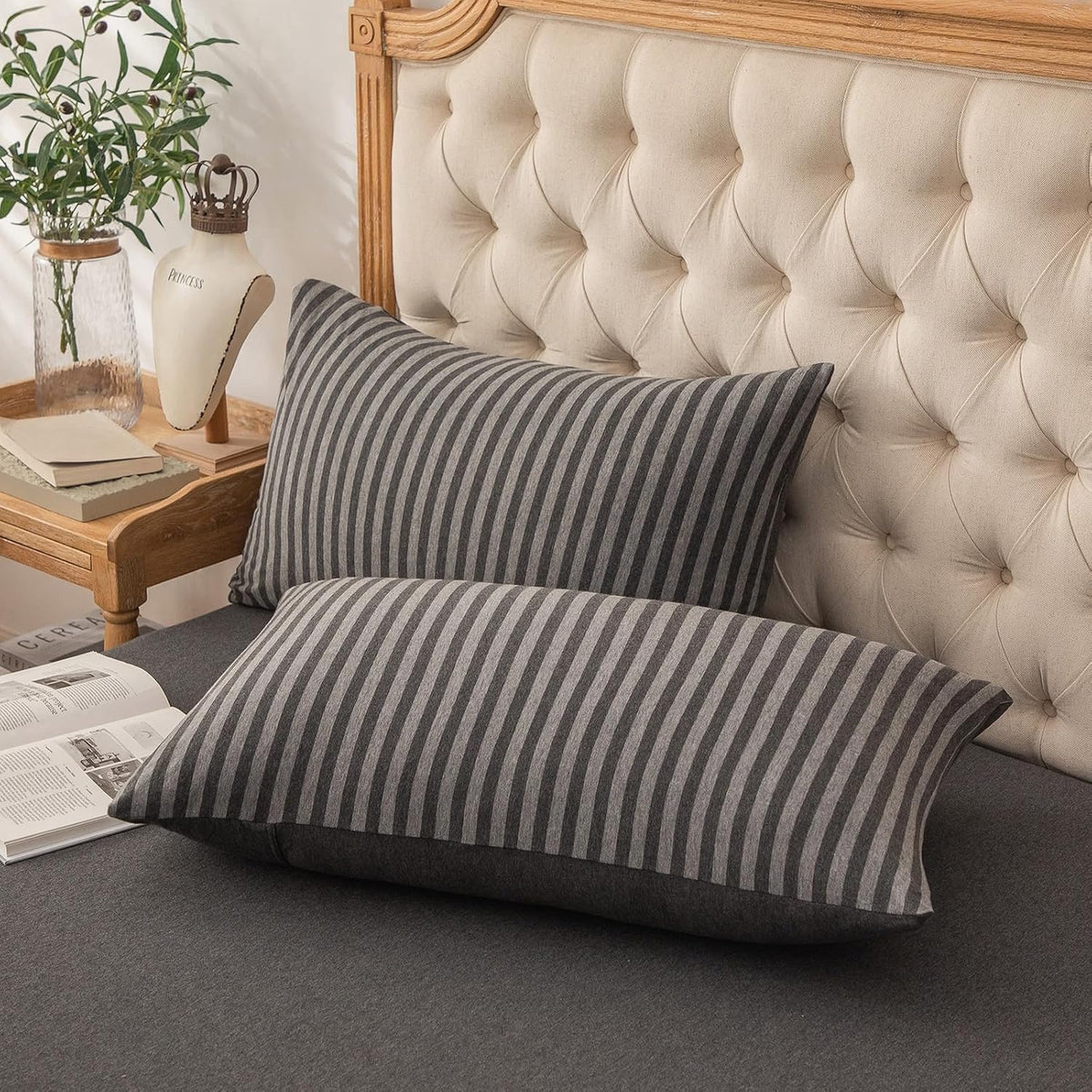 PURE ERA Jersey Knit Pillow Cases Solid Sage Green Standard