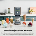 Ninja CREAMi Deluxe Ice Cream Maker | 11-in-1 Create Frozen Desserts, Sorbet, Milkshakes, Yogurt & More | Includes 2 Dishwasher Safe XL 24 Oz. Tubs with storage lids | Blue | NC501ND