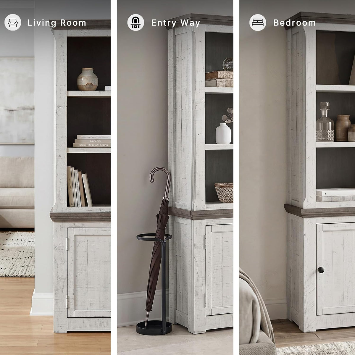 Signature Design by Ashley Havalance Left Pier Cabinet, Farmhouse Bookcase