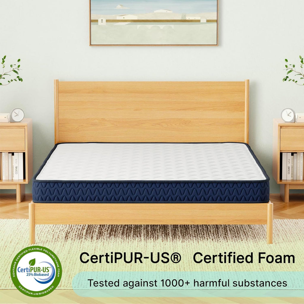 Signature Design by Ashley Memory Foam Twin Mattress, 6-Inch Medium Firm | Low profile CertiPUR-US certified bed in a box, Ideal for guest rooms