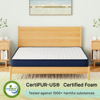 Signature Design by Ashley Memory Foam Mattress, 6-Inch Medium Firm Queen | 3-layer construction, Base and super soft foams, 4-way stretch knit cover, Space saving