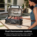Ninja Woodfire ProConnect Premium XL BBQ Grill, 7-in-1, App Enabled, Blue | 180 sq in of cooking space with app-connected dual thermometers, and real wood-fired flavor