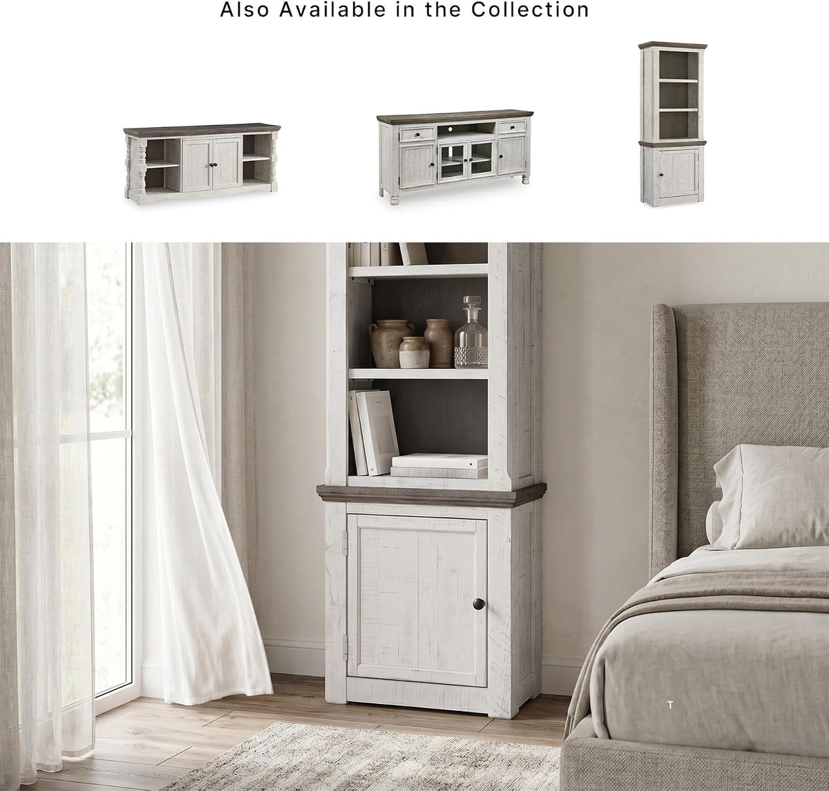 Signature Design by Ashley Havalance Left Pier Cabinet, Farmhouse Bookcase