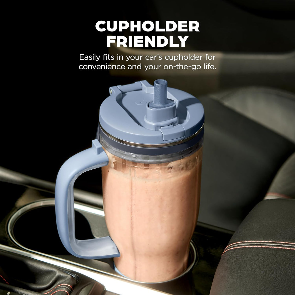 Ninja BlendBOSS Personal Blender, 26oz Tumbler, 1200PW, Cyberspace, DB351CY | 1200-peak-watt BlendBOSS crushes ice to snow. 26-oz leakproof tumbler, chug spout & detachable straw. Dishwasher safe.