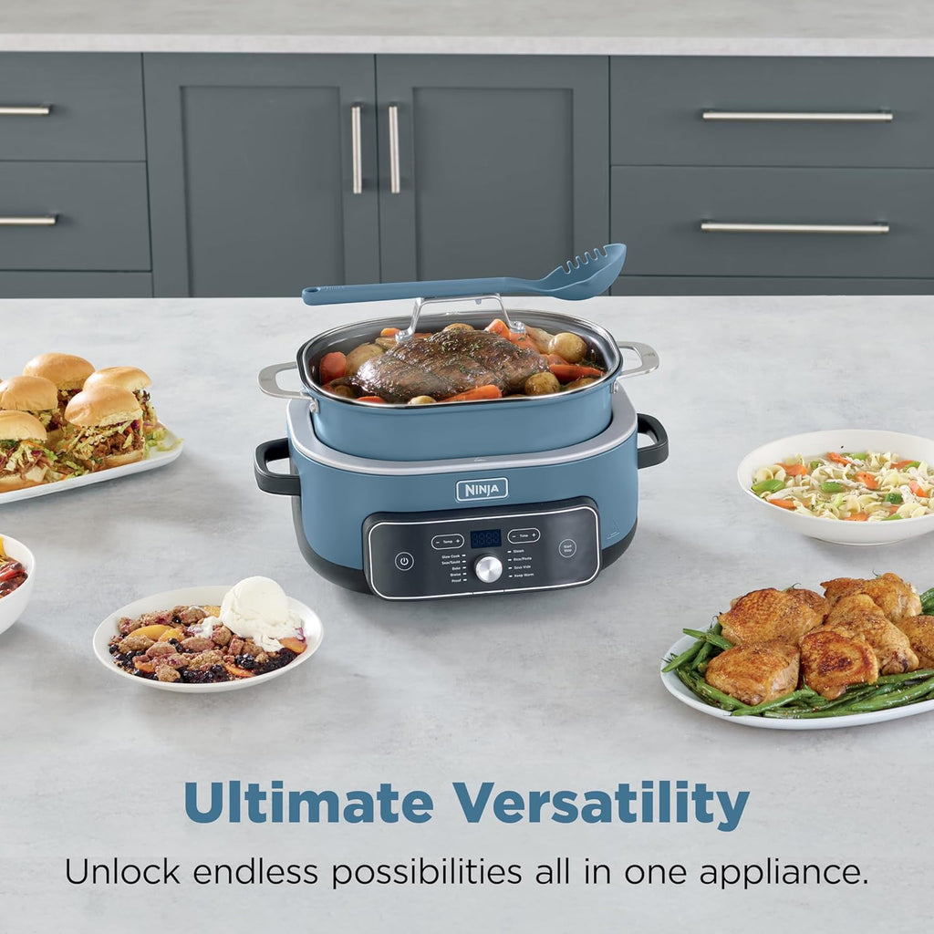 Ninja® PossibleCooker™ PRO Plus, 8.5-qt, Blue Macaron, MC2001 | 9-in-1 replaces 16 tools, 1400W, Slow Cook, Sear, Sauté, Proof, Pasta/Rice, oven-safe ceramic pot, cooker-to-oven-to-table.