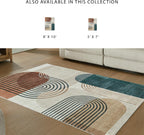 Signature Design by Ashley Washable Area Rug, Mid Century Modern 8x10 | Area rugs for living room, Mid-century modern arch pattern, Ultra-soft polyester faux fur, 5 mm low pile, Farrendale Series