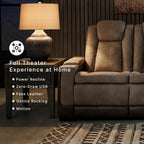 Signature Design by Ashley Next-Gen DuraPella Power Reclining Sofa, Sand | Zero gravity reclining couch, Water-repellent polyester and PU faux leather, Living room use, Medium plush foam