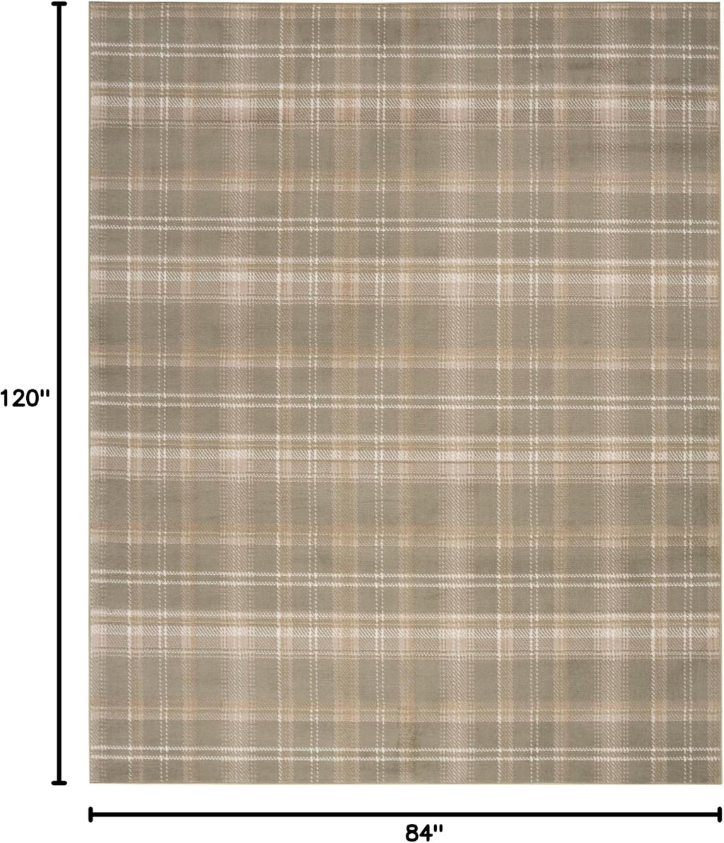 Nourison Home Grafix Olive 7' x 10' Area Rug - Easy Clean, Non Shedding, Bed Room, Living Room, Dining Room, Kitchen (7' x 10')