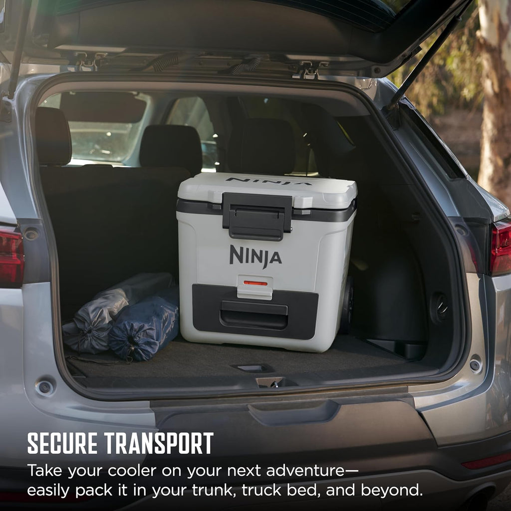 Ninja FrostVault™ 30qt Cooler with Wheels, Dry Storage, Spanish Moss | Ninja FrostVault's 30-qt capacity holds 48 cans, keeps food cool & dry, and rolls easily on all-terrain wheels