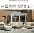 Signature Design by Ashley Outdoor Ottoman with Cushion, Brown | Aluminum frame outdoor footstool, Wood-look finish, High-performance polyester fabric patio ottoman, Serene Bay Series