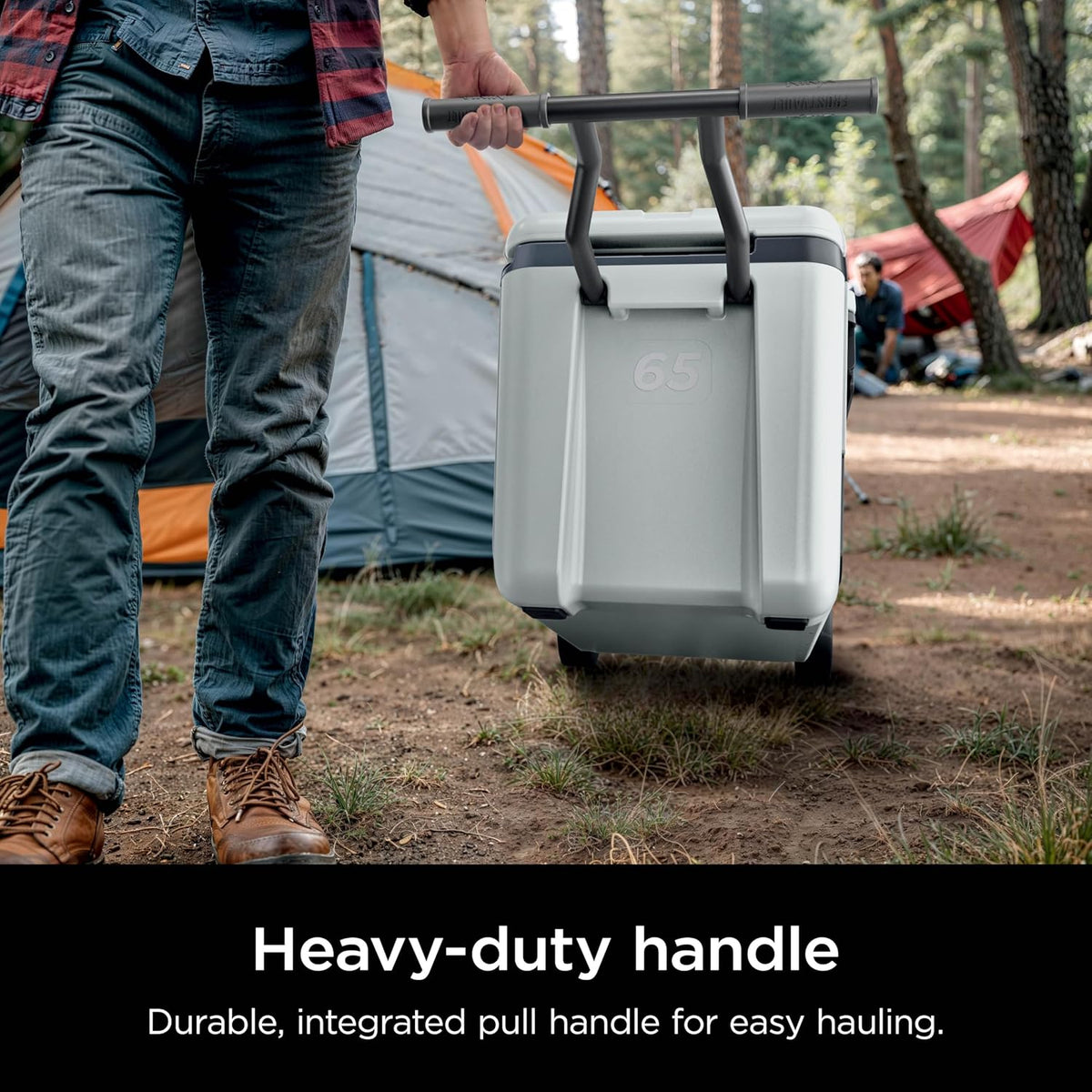 Ninja FrostVault™ 65qt Cooler with Wheels, Dry Storage, Spanish Moss | Ninja FrostVault's 65-qt capacity holds 97 cans, keeps food cool & dry, and rolls easily on all-terrain wheels