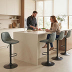 HOMCOM Bar Stools Set of 2 Modern Swivel Barstools Height Adjustable Green