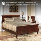 Signature Design by Ashley Alisdair King Wood Sleigh Bed, Dark Brown | King sleigh bed frame, Curved Louis Philippe style headboard, Box spring required, Veneers, wood and engineered wood