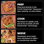 Ninja® Crispi™ Microwave & Air Fryer with FusionCrisp, Black, MW101BK1 | Replaces a countertop microwave and air fryer with 14 functions; Fast 1000W microwave and powerful 1700W Ninja® air fryer.