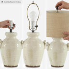 Signature Design by Ashley 27-Inch Farmhouse Ceramic Table Lamp, Cream