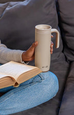 Ello Magnet 18oz Insulated Stainless Steel Travel Mug with Handle,Limestone
