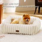 Bedsure ComfyFleece® Cute Dog Beds Large Sized Dog Washable，36in Cream