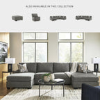Signature Design by Ashley Oversized Accent Ottoman, Square Gray, Revenna | Greystone 100% polyester chenille, Faux wood finish legs, Firmly cushioned, No internal storage, Engineered wood frame