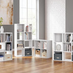 Signature Design by Ashley 8 Cube Organizer Bookcase, White | Durable engineered wood with white laminate, Contemporary styling for bedroom or living room storage, Onita Series
