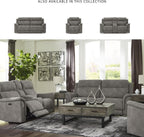 Signature Design by Ashley Power Reclining Loveseat Sofa with Console | Faux leather look, 15-minute assembly, Water-resistant DuraPella fabric, Zero-gravity reclining, Adjustable headrest