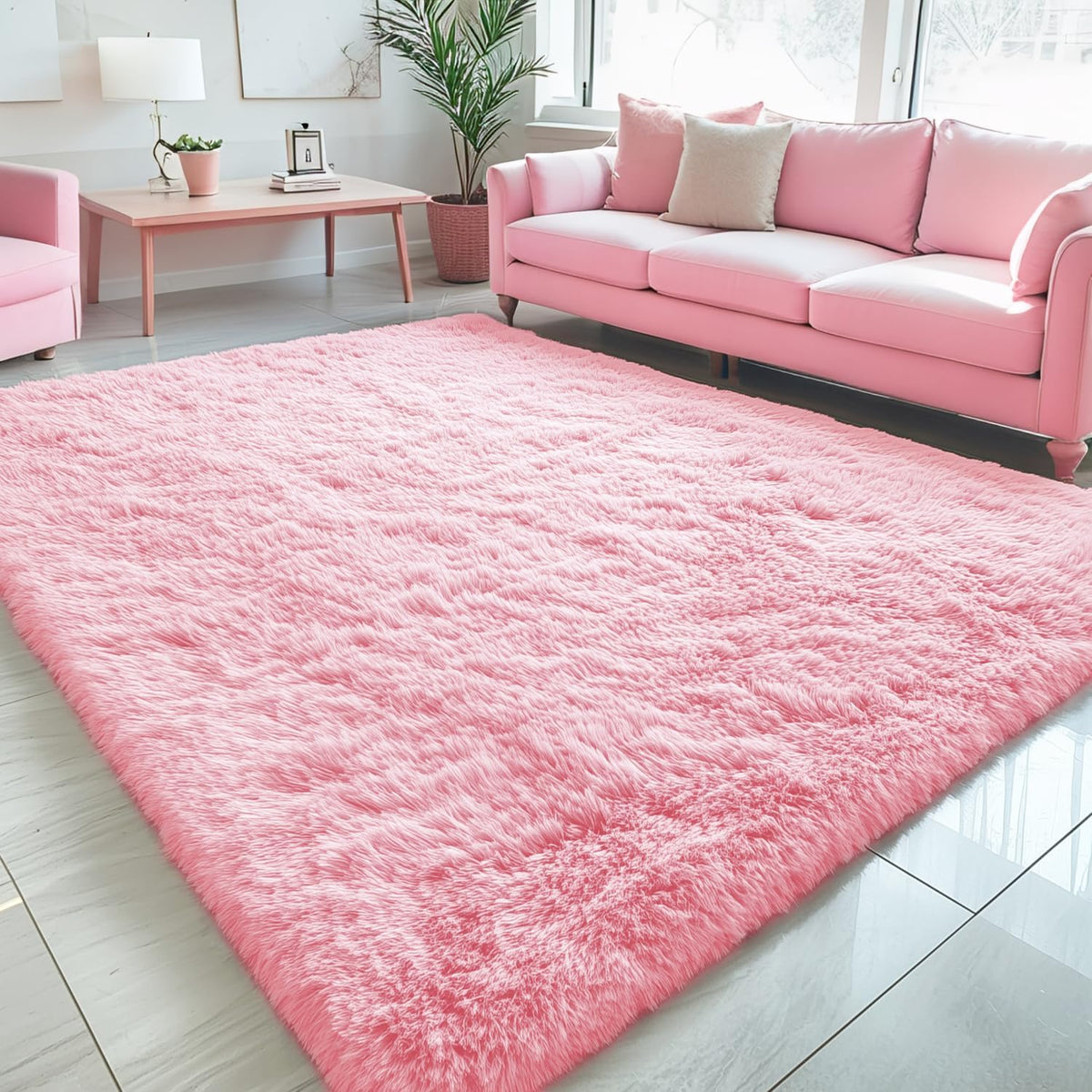 OLANLY Beige Round Rugs for Bedroom - Machine Washable, 4 ft Circle Area Rugs for Living Room, Soft and Fluffy Shaggy Carpet for Teen Girls and Boys, Nursery Rooms, Dorms, Home Decor Aesthetic