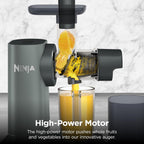 Ninja NeverClog 3-in-1 Juicer, Slicer & Shredder, 32oz Vessel, JC152 | NeverClog auger juices non-stop, plus slicing & shredding attachments. Total Pulp Control, 32-oz vessel, dishwasher safe