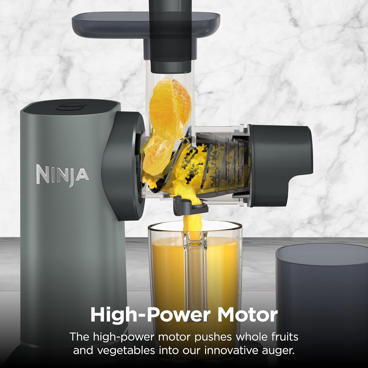Ninja NeverClog 3-in-1 Juicer, Slicer & Shredder, 32oz Vessel, JC152 | NeverClog auger juices non-stop, plus slicing & shredding attachments. Total Pulp Control, 32-oz vessel, dishwasher safe