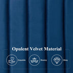Allewie Queen Bed Frame, Velvet Upholstered Platform Bed with Adjustable Vertical Channel Tufted Headboard, Mattress Foundation with Strong Wooden Slats, Box Spring Optional, Easy Assembly, Navy Blue