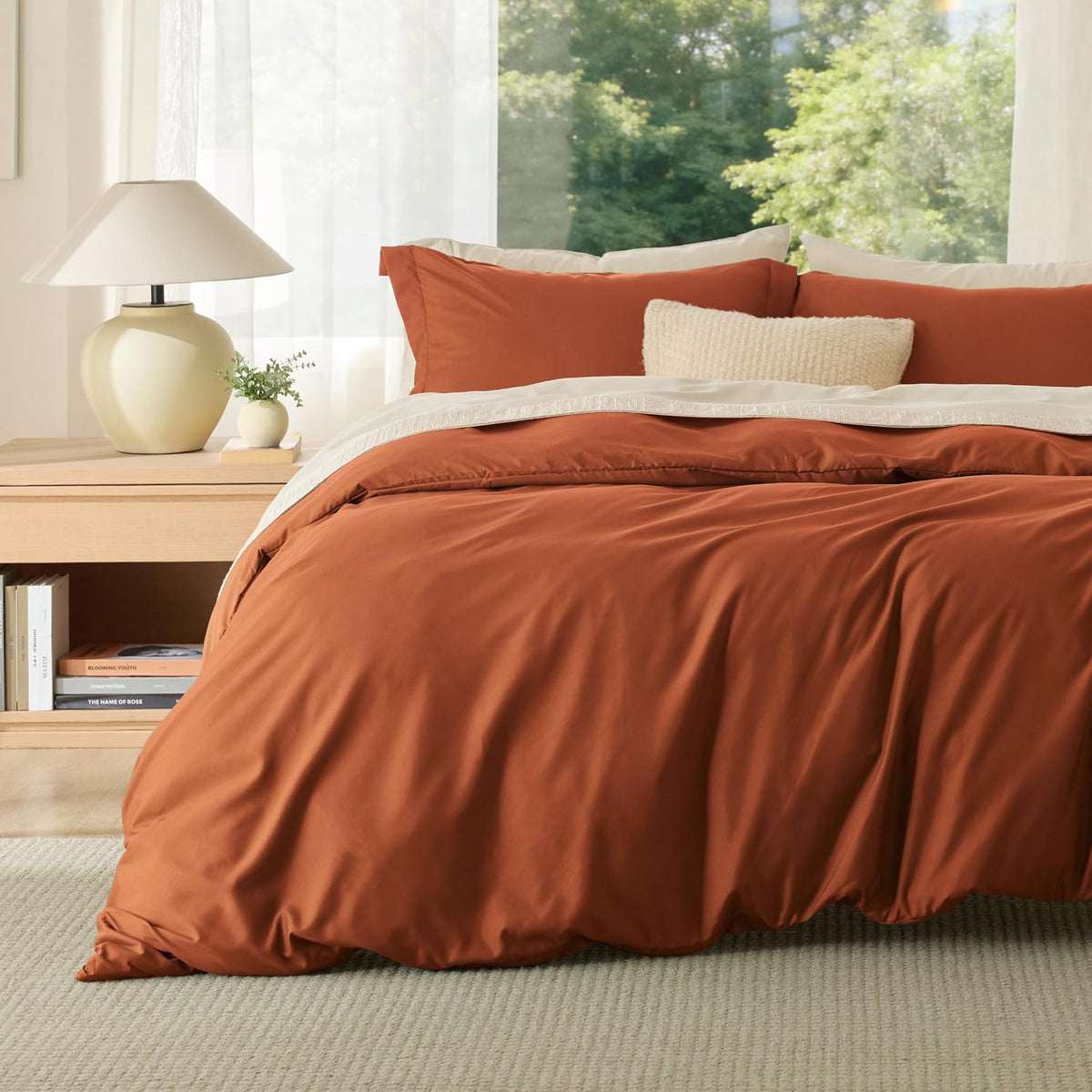 Bedsure Duvet Cover Queen Size, 3Pcs Soft Double Brushed Bedding Set, White