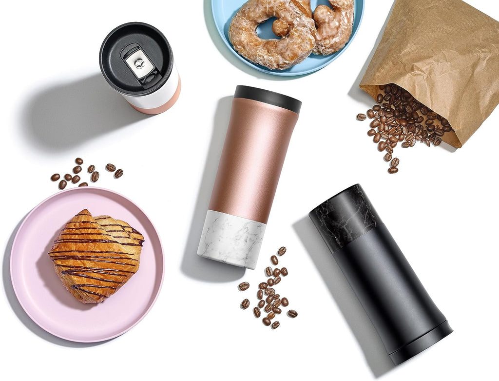 Ello Miri 16oz Insulated Stainless Steel Travel Mug with Slider Lid, Black