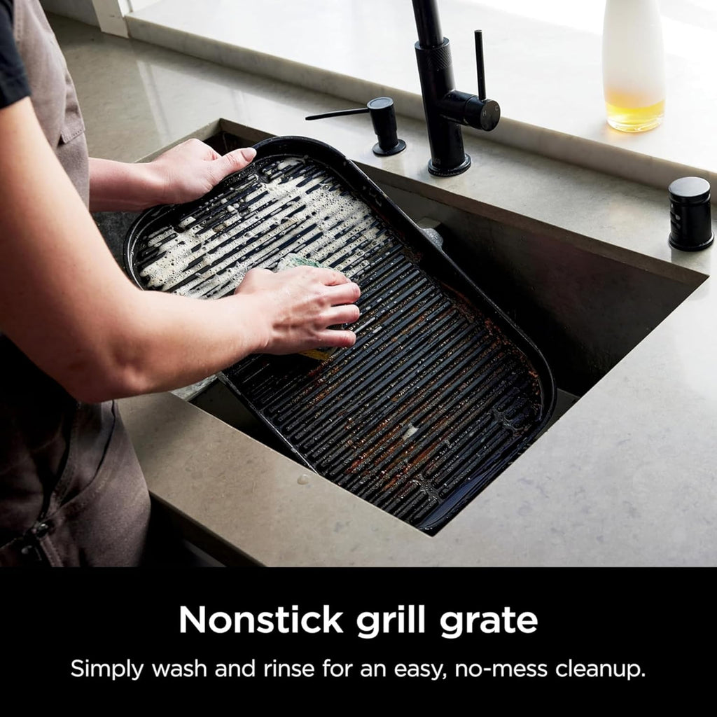Ninja Woodfire ProConnect Premium XL Outdoor Grill & Smoker, Black & Gold | Ninja Woodfire ProConnect 7-in-1 Grill has 180 sq in of space, and an app-connected thermometer for foolproof BBQ smoking