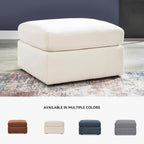 Signature Design by Ashley Modmax Square Oversized Accent Ottoman, Oyster | Stain-resistant Next-Gen Nuvella polyester, Durable reinforced frame, 32-inch square design for coffee table use