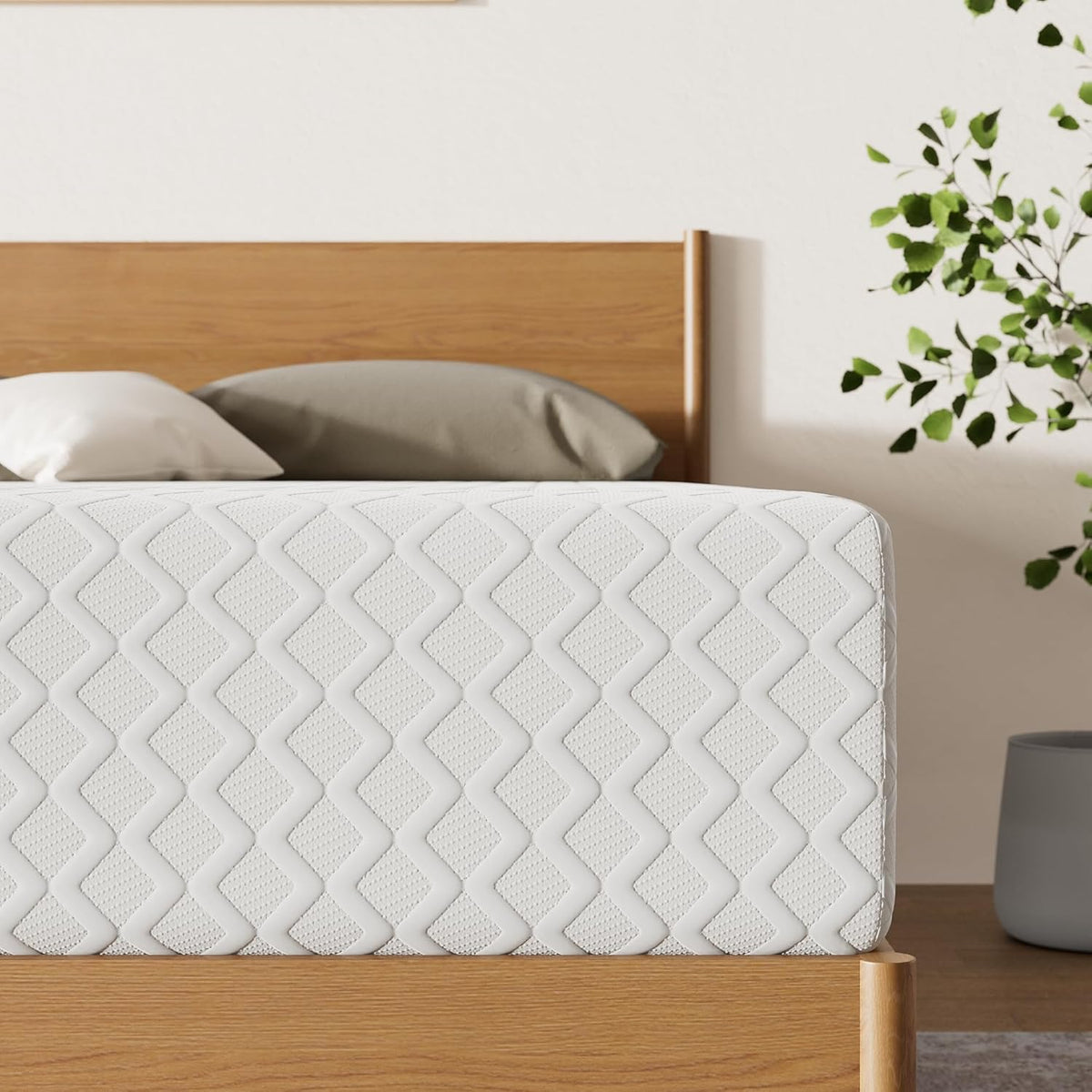 Signature Design by Ashley 12 Inch King Memory Foam Mattress in a Box | Medium Firm comfort with a 12-inch profile and pressure relief, Stretch knit cover for primary bedroom use, Chime Series