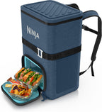 Ninja FrostVault™ Go XL Soft Backpack Cooler, Dry Storage, Lakeshore Blue | Ninja FrostVault Go XL soft cooler, stays cool for hours with a leakproof, easy-access lid, and carries like a backpack