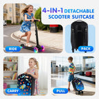 4in1 Suitcase Scooter,Ride on Suitcase for Kids,Toddler Flight Essential