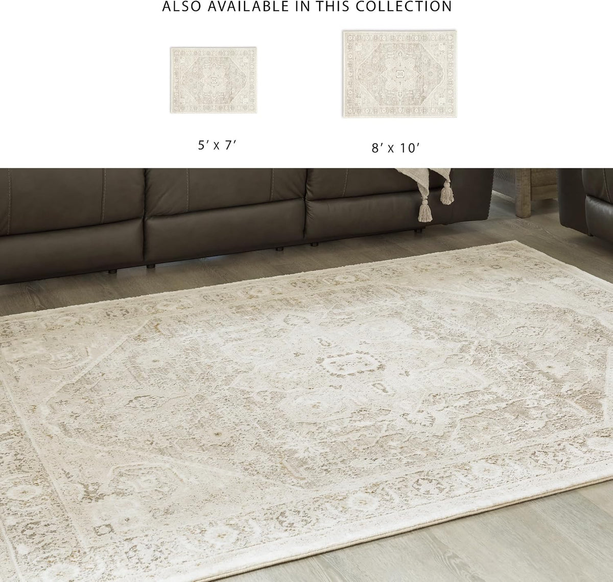 Signature Design by Ashley Gatwell Vintage Persian Rug 8x10 | Machine woven polyester face with jute backing, Medium 9 mm pile height, Contemporary area rug for living rooms