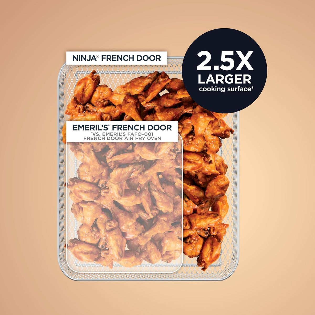 Ninja French Door Premier Air Fry Oven, 10-in-1, 20.3 Qt, Stainless, FO101 | 450F cyclonic air, PFAS-free surface, Air fry, sear crisp, bake, broil, toast, dehydrate
