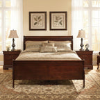 Signature Design by Ashley Alisdair Wood Queen Sleigh Bed | Traditional Louis Philippe style, Sweeping curves, Adjustable base compatible, Bed frame with headboard