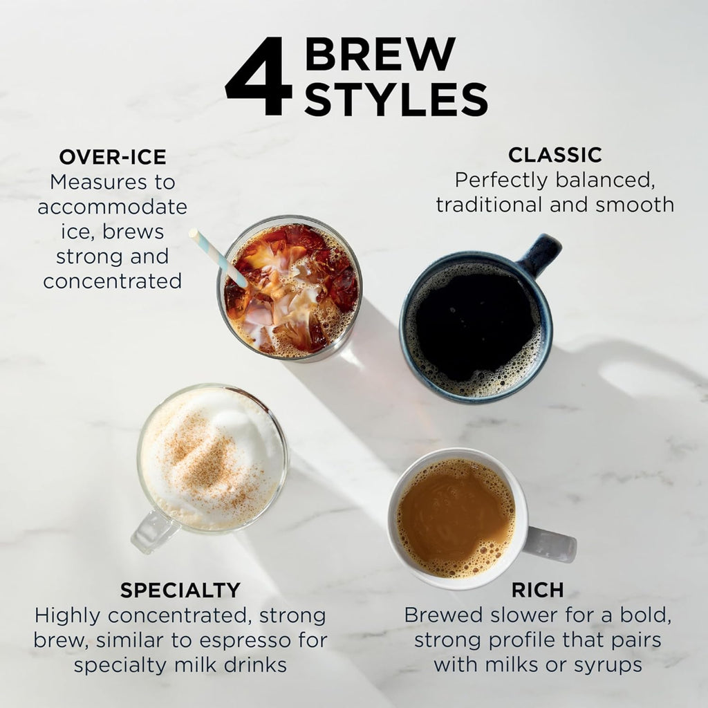 Ninja Single Serve Coffee Maker - Combo Machine, K-Cup Pods and Grounds | 4 Styles of Brewing, up to 24 Oz Cup Sizes, 56 Oz Removable Reservoir, Black, PB051