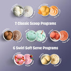Ninja CREAMi Scoop & Swirl Ice Cream and Soft Serve Maker, Oprah's Favorite Things 2025, 13 Programs, Soft Serve Handle & (4) CREAMi 2-in-1 16oz Pints, Gift for Kids & ALL ages, NC701