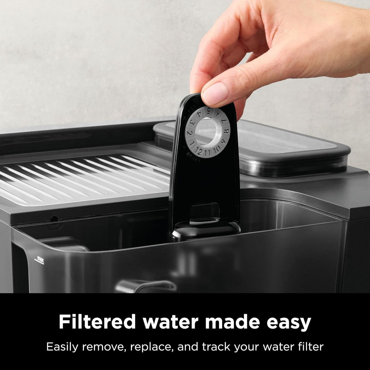 Ninja Luxe Café Water Filter Housing, Charcoal Filter, XSKWTRFLTRHOUS | Accessories for Espresso and Coffee Machine, Remove Impurities from Water, Easy Installation